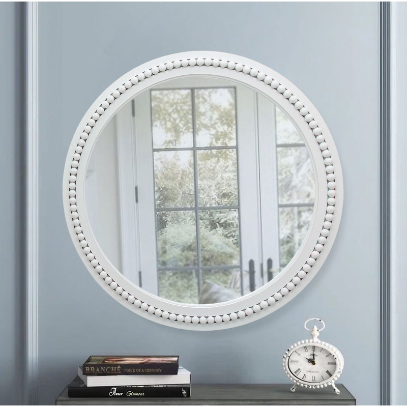 Miroir d'appoint Brendalyn, Blanc, 36 po x 36 po