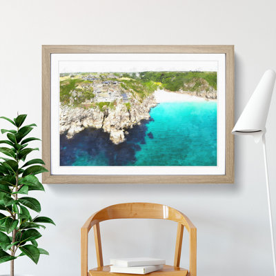 Porthcurno Beach in Cornwall - Picture Frame Graphic Art