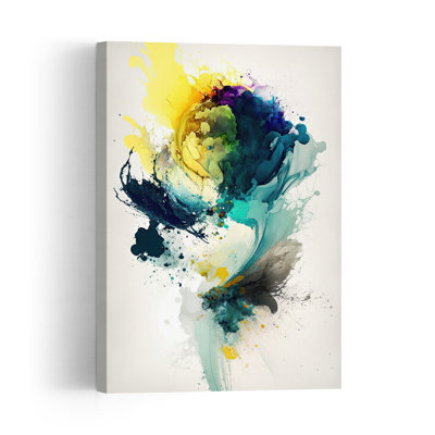 Vibrant Color Splash Abstract Modern Wall Art Print by Mauro - Wrapped Canvas Print