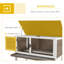 Wooden Guinea Pig Hutch Small Animal Cage with Tray & Roof Brown