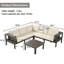 Ensemble de canapé d'extérieur en forme de L 4 pièces avec accoudoirs en filet tissé et table basse-662833175