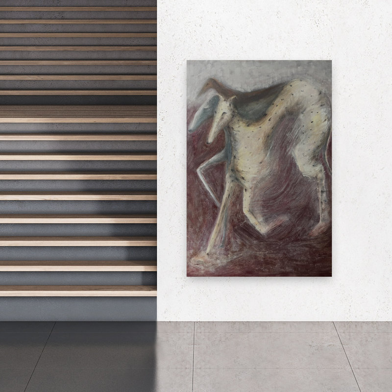 «The Hunt», impression abstraite et élégante sur toile de cheval éthéré, 60" H x 40" W