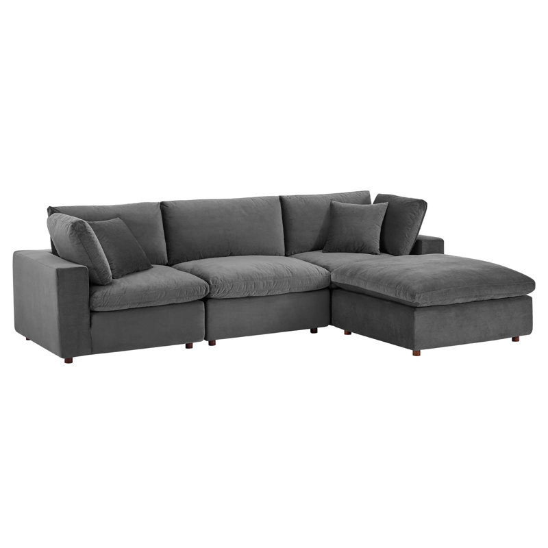Canapé modulaire réversible en velours Commix, Gris