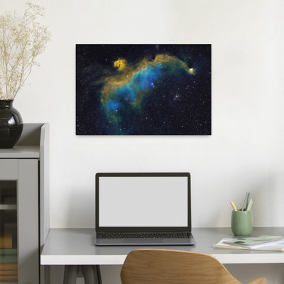 Nébuleuse colorée, paysage abstrait contemporain, art mural
