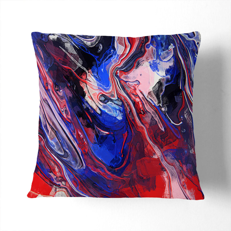 Abstract Square Throw Cushion, 40cm H x 40cm W x 15cm D, White