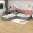 Twin Size L-Shaped Platform Bed with Trundle and Two Drawers-506098553