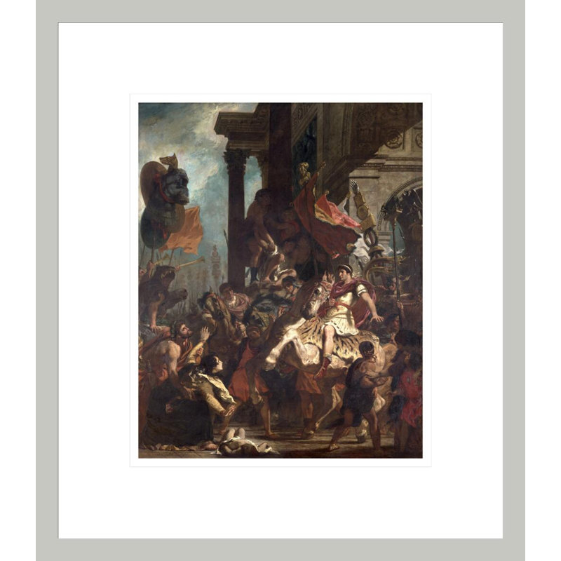 La justice de Trajan (53-117) par Eugène Delacroix, impression giclée encadrée, H 15,76 po x l 13,75 po