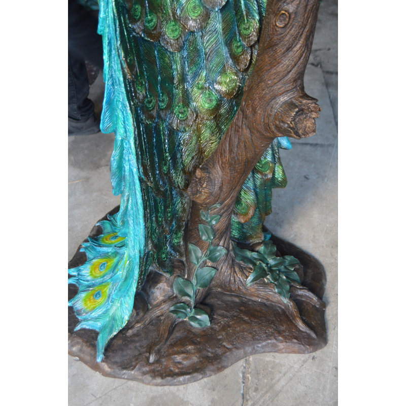 Paire de statues en bronze sur un arbre - Taille: L 30 po x l 27 po x H 66 po.
