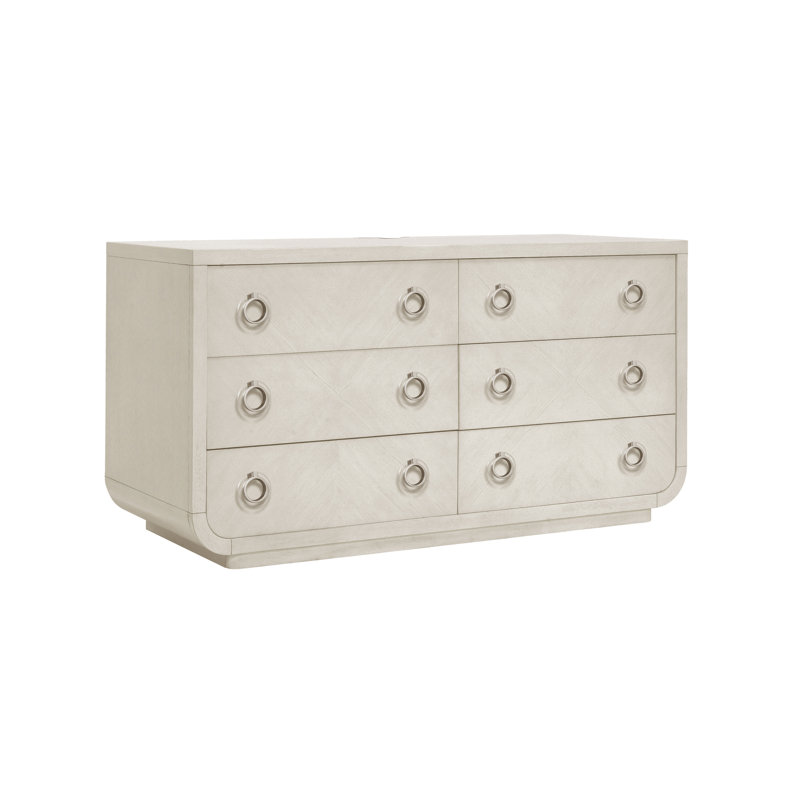 White Transitional 6-Drawer Dresser with Dovetail Drawer