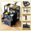 Table de chevet 2 tiroirs en tissu avec station de charge