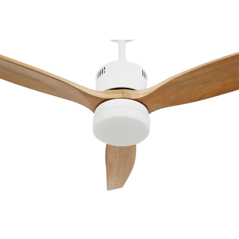 Blanscet 52" Wood Blades Ceiling Fan with LED Light Kit and Remote Control