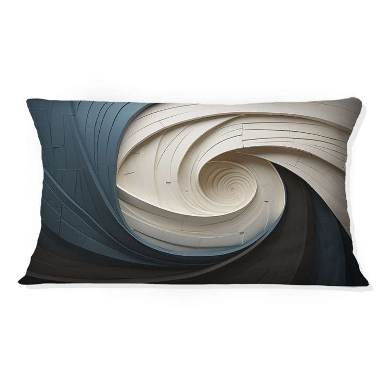 Geometric Spiral I - Abstract Spirals Printed Throw Pillow