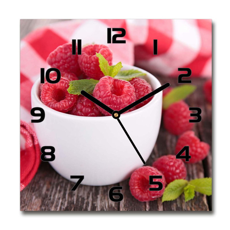 Ifechukwude Glass Wall Clock, Black/Red