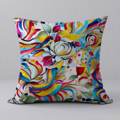 Floral Reversible Throw Pillow
