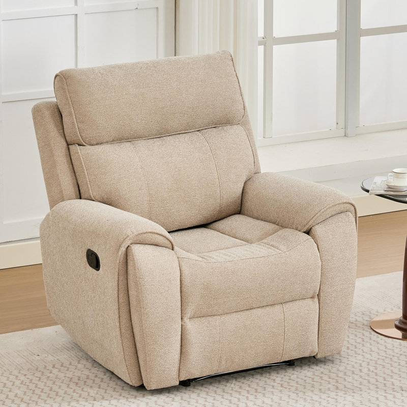 Adjustable Manual Reclining Living Room Chair, Beige