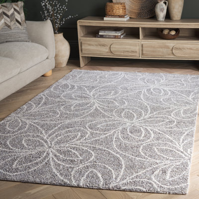 Tapis d'intérieur en laine et coton touffeté à la main Ebony