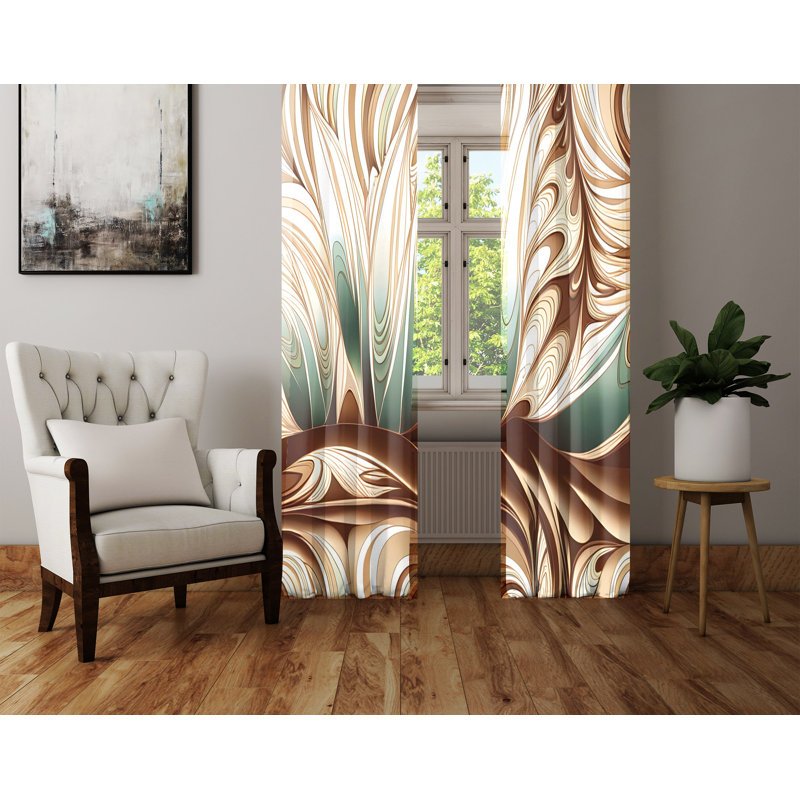 Paire de rideaux semi-transparents Aidelis, L 20 po x L 61 po