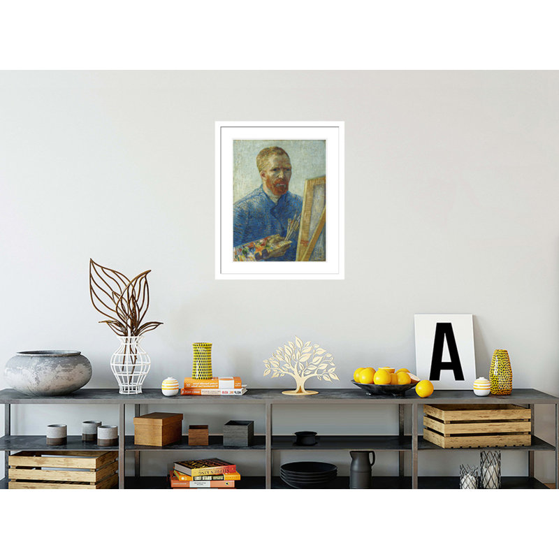 «Autoportrait en tant que peintre» par Vincent van Gogh, impression giclée encadrée, H 28,81 po x l 23,5 po