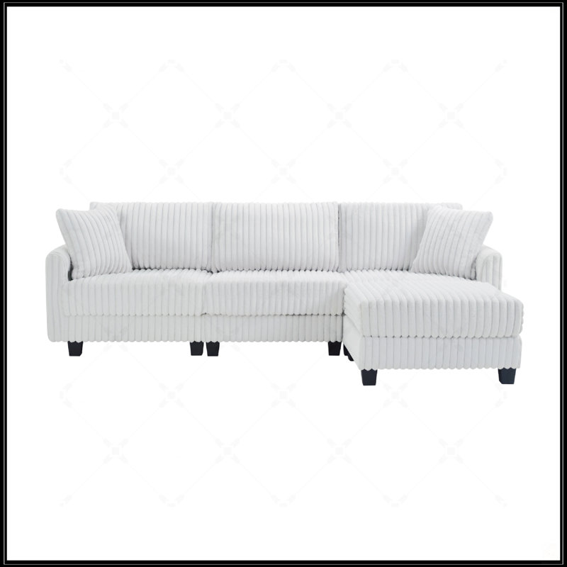 Canapé modulaire en L avec assise profonde, aucun assemblage requis, mousse à haute densité et ressorts en acier, idéal pour les salons et les appartements