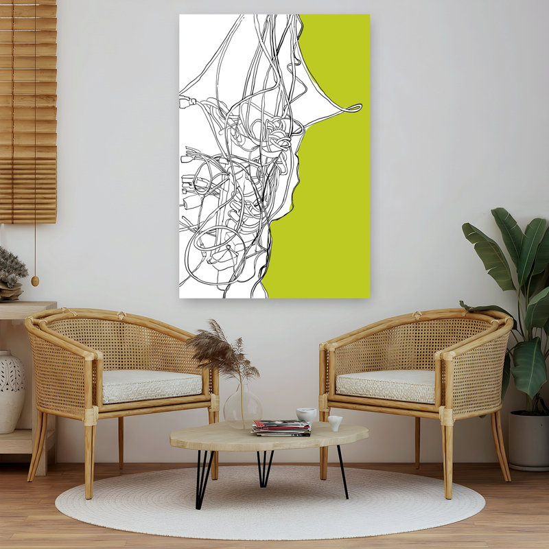 Tangled Tech Wires, art moderne abstrait, art mural, H 60 po x l 40 po
