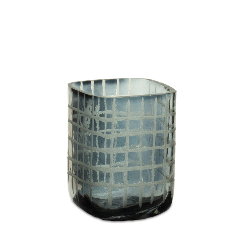 Etched Glass Candle Holder
