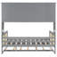 Grey Daybed With Twin Size Trundle, Cabinet And Shelf, Foundation Full Shelf In Grey, Strong Frame-170513816-170513819
