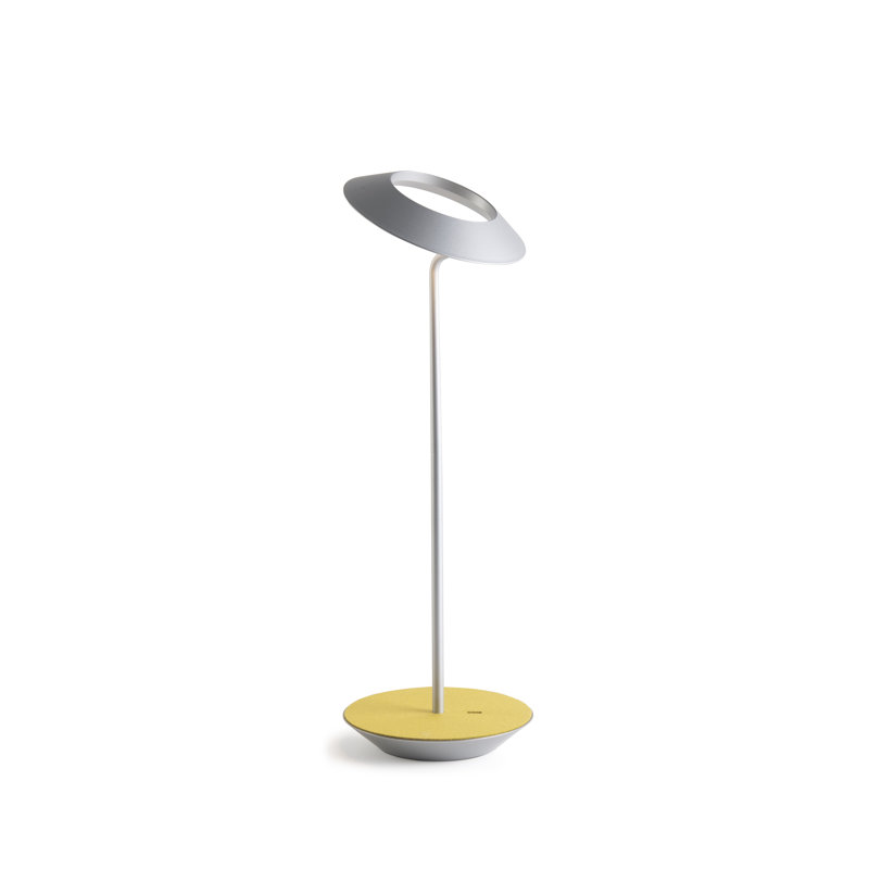 Royyo Metal USB Desk Lamp, Silver/Honeydew Felt