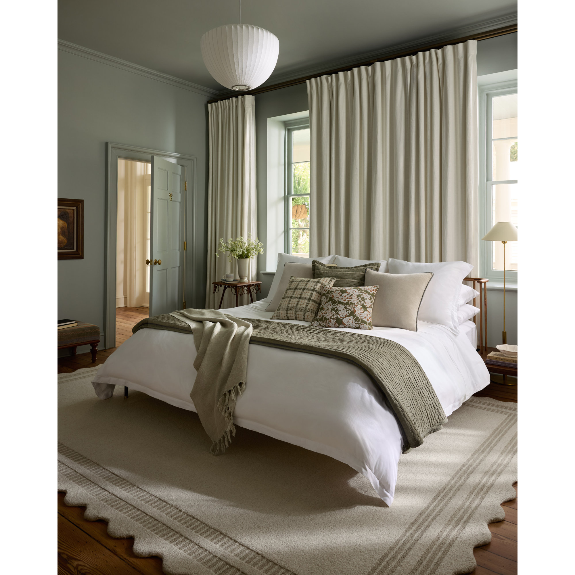 Scottie Area Rug, Ivory/Grey, Rectangle 5' x 7'6"