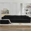Canapé modulaire noir de 106 po avec méridienne faisant face à gauche, 3 sièges modernes, sans assemblage, en velours côtelé, 3 sièges-1720075801
