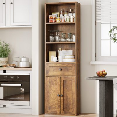 Display Bookcase With 3-tier Shelves, Storage Bookshelf With 2 Doors & 1 Drawer, Industrial Bookcases For Home Office by Millwood Pines