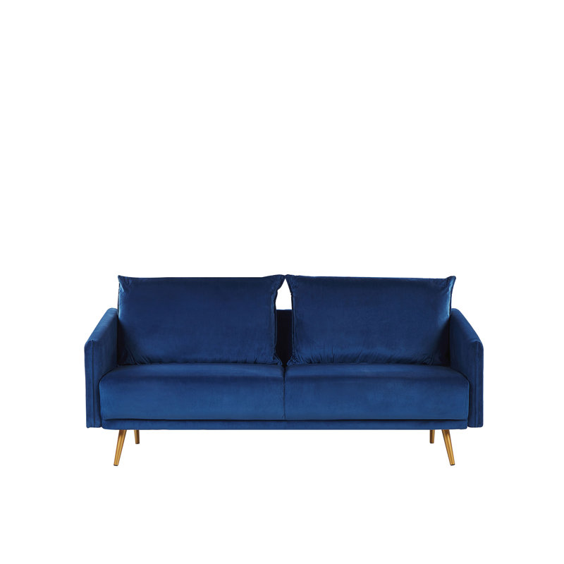 Lillie Velvet Sofa, Navy Blue