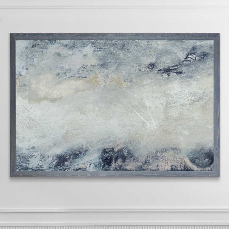 «Hushed V», reproduction d'art encadrée, H 28 po x l 38 po x P 1,3 po, Toile avec cadre gris