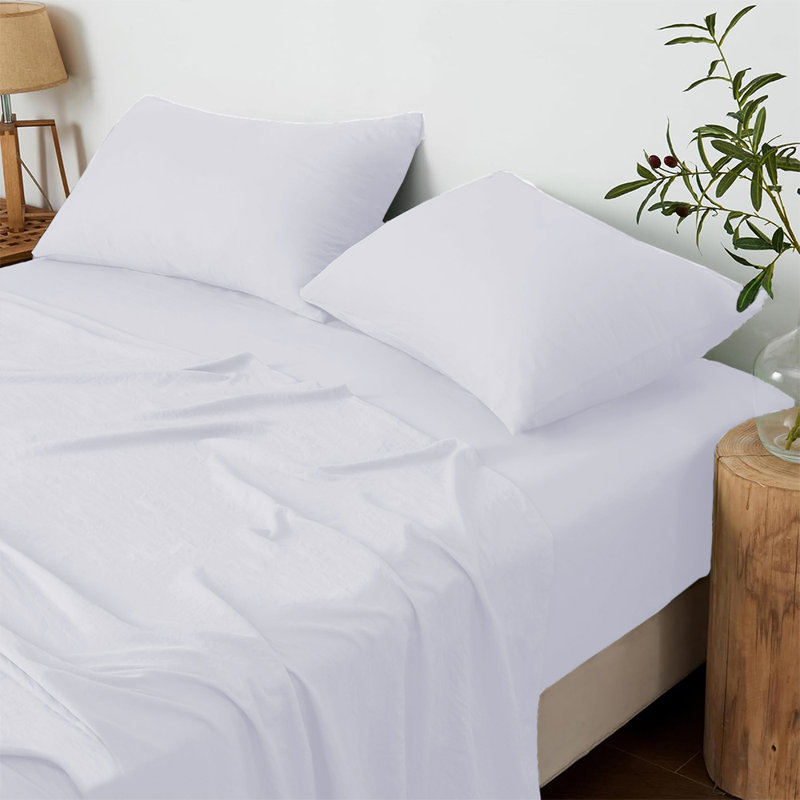 Nahama 100% Cotton Machine Woven Flat Sheet, White, Single (3')