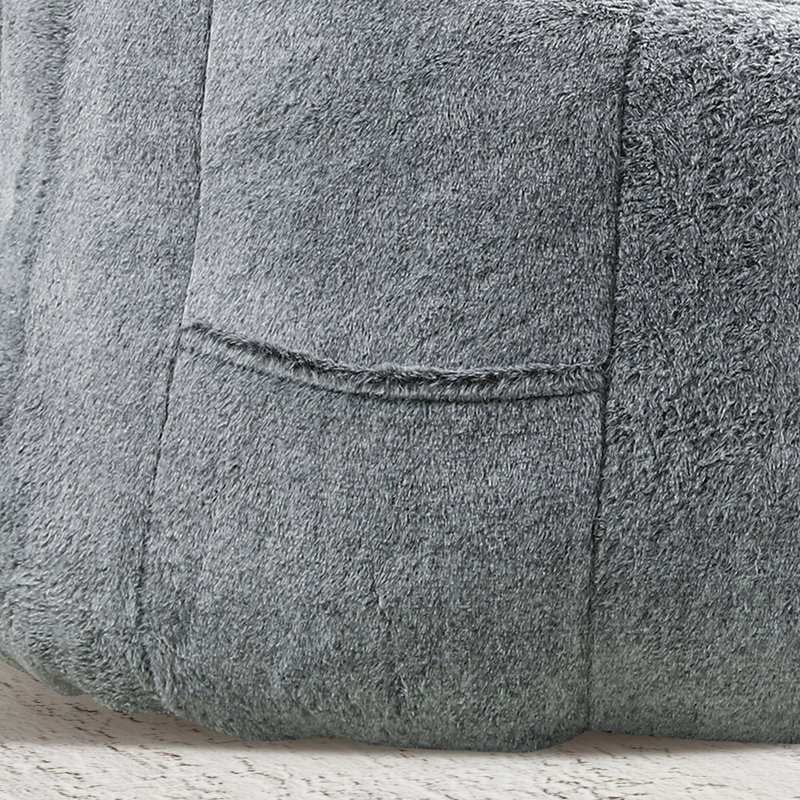 Bean Bag Chair,Tufted Lazy Sofa Comfy Chairs, Fausse fourrure grise