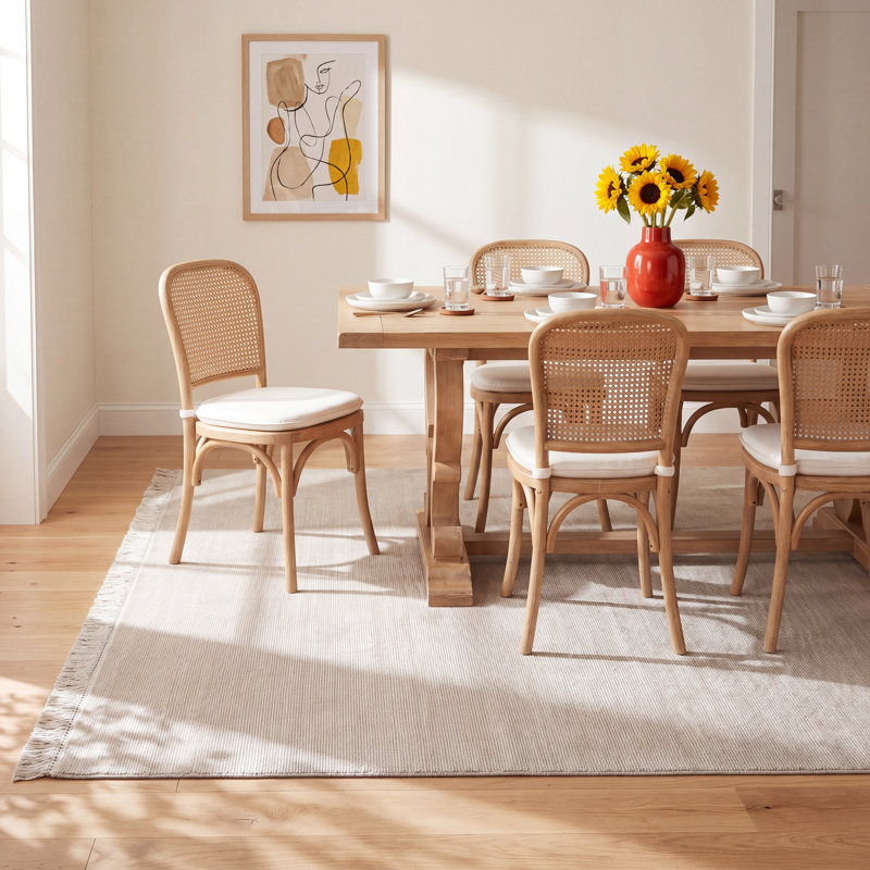 Liska Collection Hand Loomed - Solid Bisque, Rectangle 3' x 5'