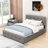 Markeon Queen Size 2 Drawers Upholstered Platform Bed with Twin XL Size Trundle-859263076
