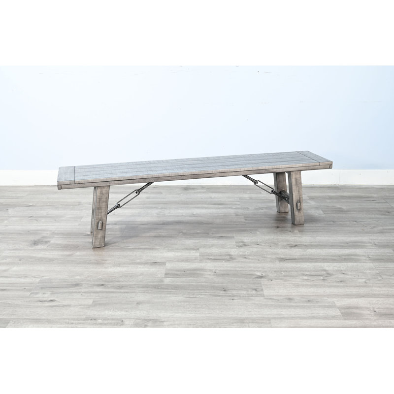 Coweta Solid Wood Bench, Alpine Grey