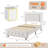 3 PC Faux Leather Diamond Tufted Platform Bed Set ,Bed Frame With Set Of 2 Modern Led End Table.-352706968-352706969