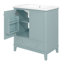 Ensemble de meuble-lavabo 30 po avec lavabo, armoire de salle de bain multifonctionnelle avec portes et tiroir, cadre solide et panneau de fibres à densité moyenne, vert-478663180