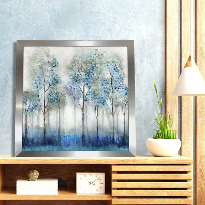 " Dream Forest " by Tava Studios Painting Print, 25.5" W x 25.5" H, Silver Framed