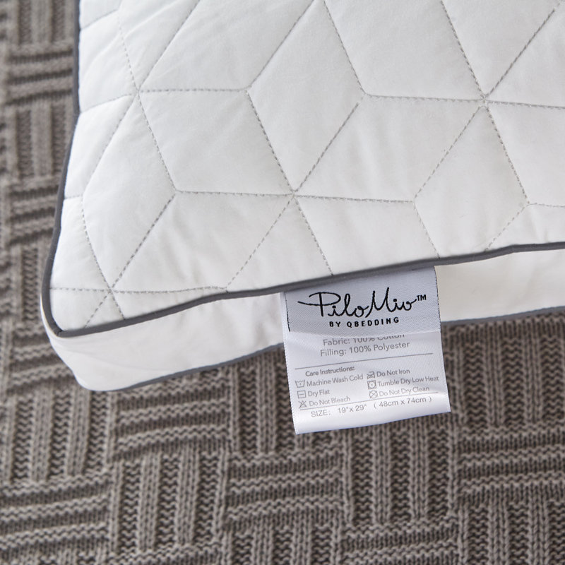 Oreiller hypoallergénique en duvet synthétique avec rembourrage antimicrobien Qbedding PiloMio®, housse 100% coton