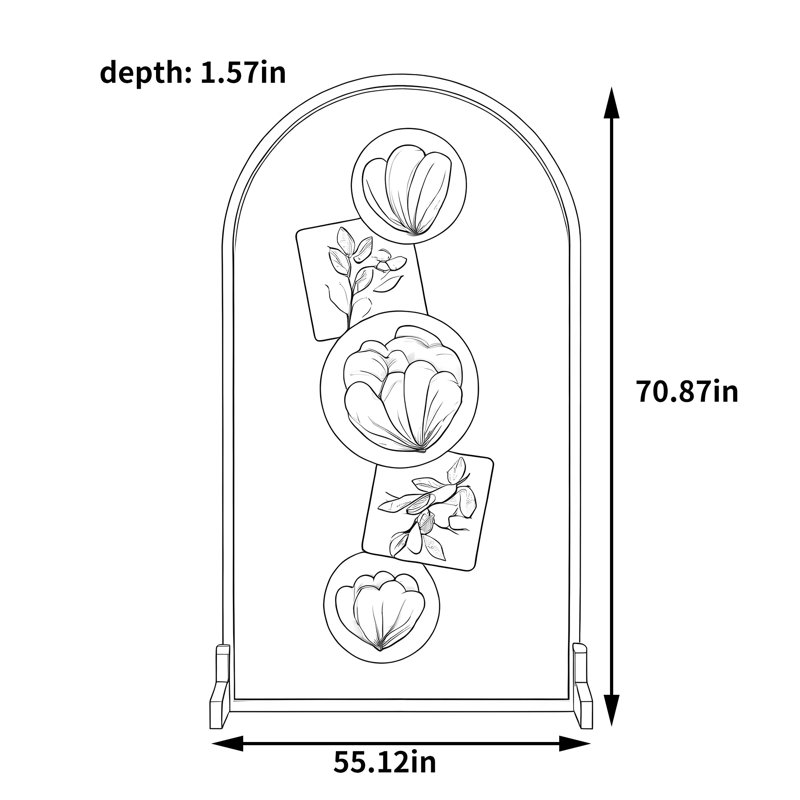 Lykes, 70.87" H x 55.12" W x 1.57" D