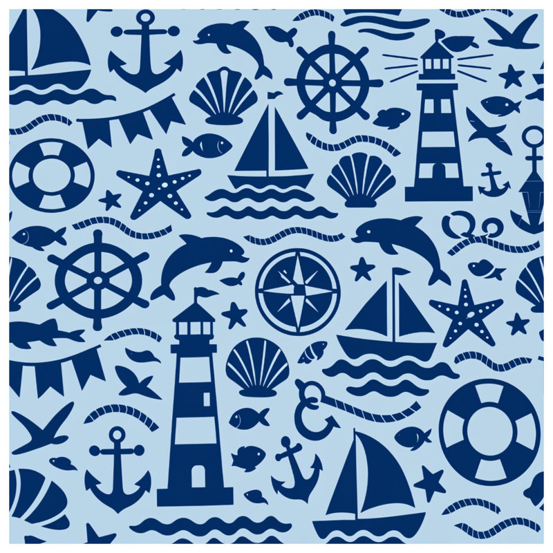 Housses de couette à motif éléments nautiques, Queen
