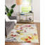 Tapis ivoire / vert / rouge à motif floral Adelinah-20617744