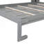 Lit escamotable double pleine grandeur avec tablettes, gris