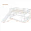 Lit plateforme compact avec lit superposé en bois massif et échelle blanche et échelle