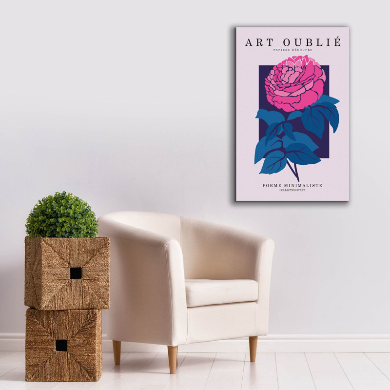 Art mural en toile Trinx «Fuchsia Peony» par Design Fabrikken, 26 po x 40 po, H 40 po x l 26 po x P 1,5 po