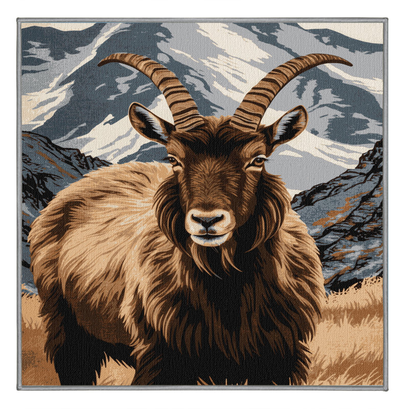  Tapis lavable Himalayan Tahr, Carré 6 pi