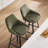 Absalom Modern Industrial Swivel Upholstered 25.6'' Linen Counter Stool with Metal Frame-484732096-505018660