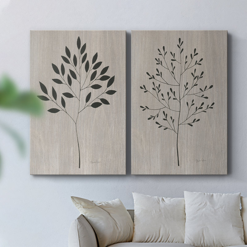 Leaves and Wood I-Premium Gallery Wrapped Canvas -Ready to Hang, 36" H x 48" W
